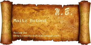 Maitz Botond névjegykártya